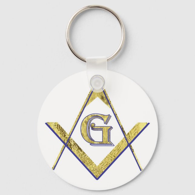 PERSONALIZED SQUARE AND COMPASSES MASONIC KEY RING (Front)
