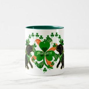 PErsonalized St. Patrick's Day Black Labrador Two-Tone Coffee Mug