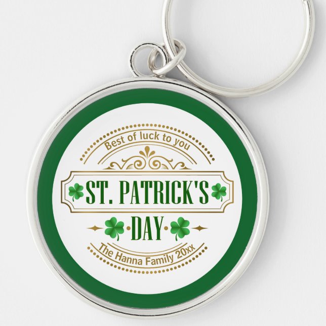 Personalized St. Patrick's Day I Luck of the Irish Key Ring (Front)