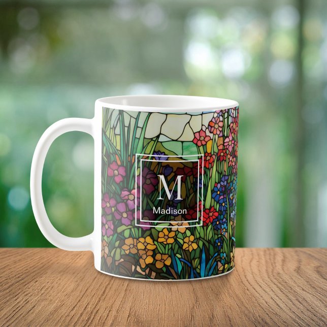 Personalized Stained Glass Wildflower Mug (Creator Uploaded)