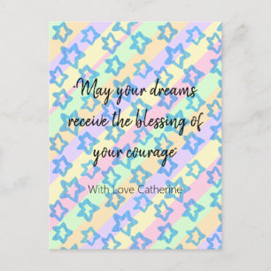 Personalized Star Rainbow Dream with Courage  Postcard