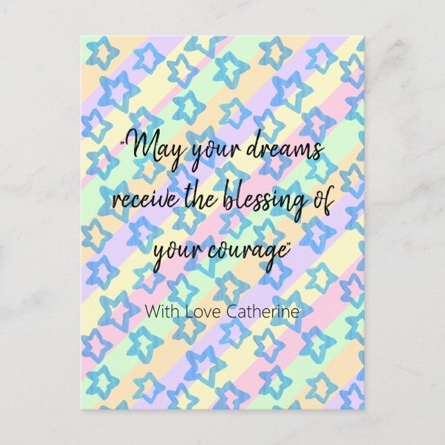 Personalized Star Rainbow Dream with Courage  Postcard (Front)