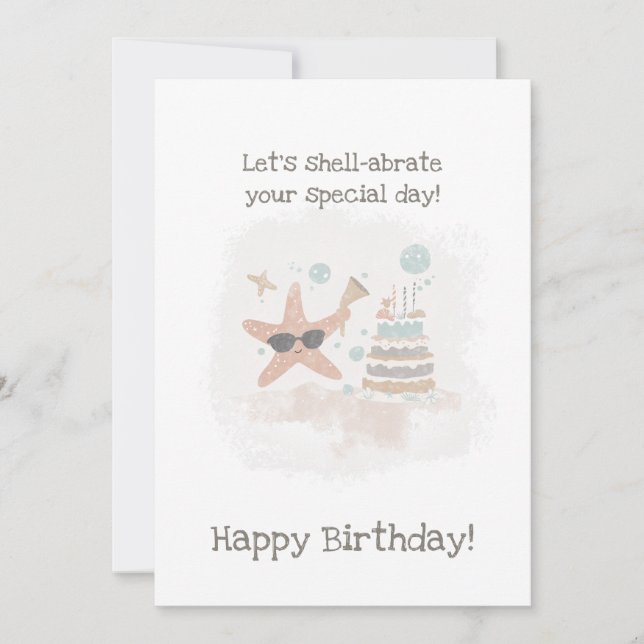 Personalized Starfish Birthday Card (Front)
