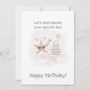 Personalized Starfish Birthday Card
