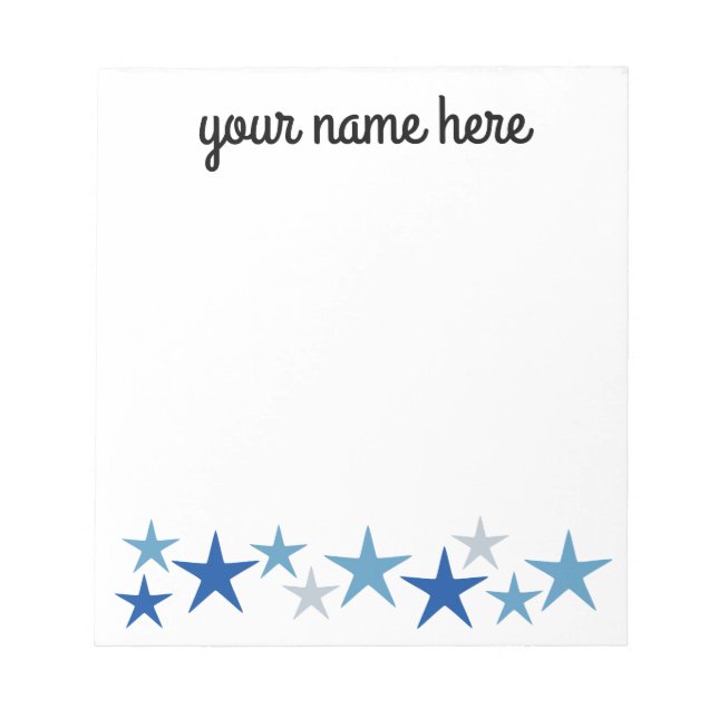 Personalized Stars Stationery for Boys Notepad (Front)