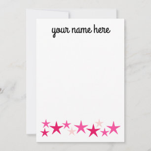 Personalized Stars Stationery for Girls Thank You Card
