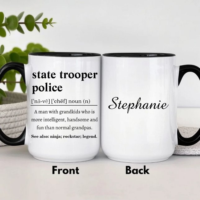Personalized State Trooper Police Definition Mug (Creator Uploaded)