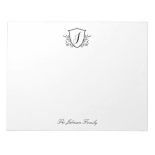 Personalized Stationery Monogram Crest Large Notepad