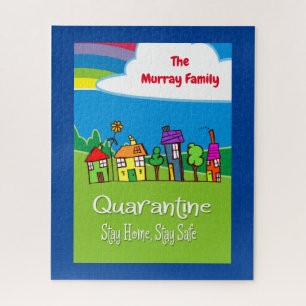 Personalized Stay Home Stay Safe Homes Jigsaw Puzzle