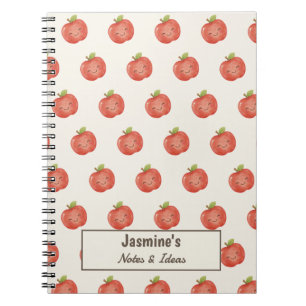 Personalized Stay Safe Lucky Apple Cute Watercolor Notebook