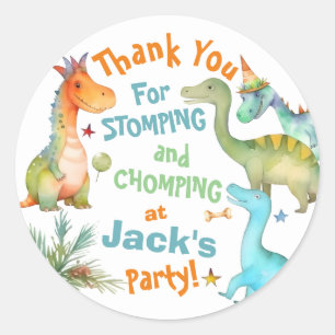 Personalized STOMP! CHOMP! Dinosaur Stickers