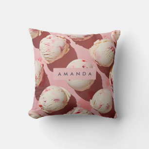 Personalized Strawberry Cream Swirl Aesthetic Cushion