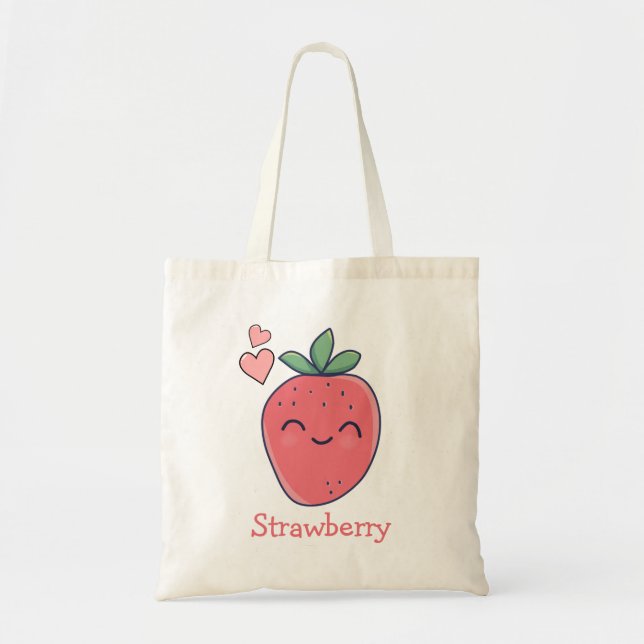 Personalized Strawberry Tote Bag (Front)