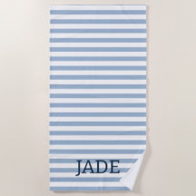 Personalized Striped Beach Towel, Custom Name Pool