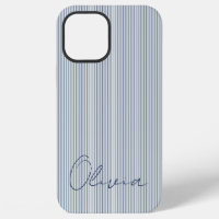 Personalized Striped Blue Tones Minimalist Chic