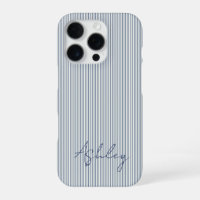 Personalized Striped Blue Tones Minimalist Chic