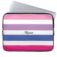 Personalized Striped Pink Purple Blue
