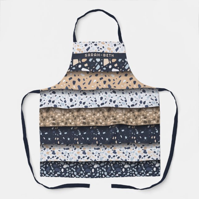 Personalized Stylish Terrazzo Stone Pattern Apron (Front)