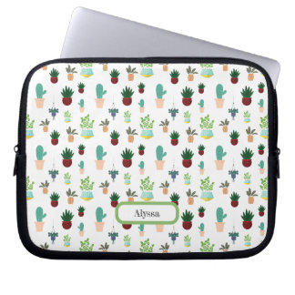 Personalized Succulent Cacti laptop sleeve