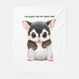 Personalized Sugar Glider Belly Rub cute quote  Fleece Blanket