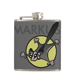 PERSONALIZED SUGAR GLIDER VINYL WRAPPED FLASK