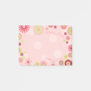 Personalized Summer Floral Pretty Pink Post-it Notes