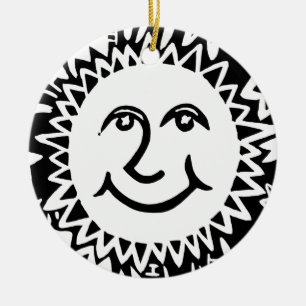 Personalized Sun Pattern Ceramic Ornament