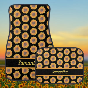 Personalized Sunflower  Car Mat