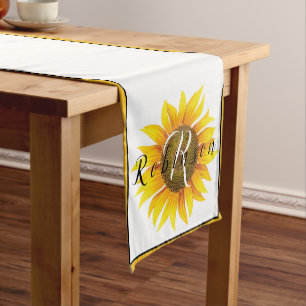 Personalized sunflower medium table runner