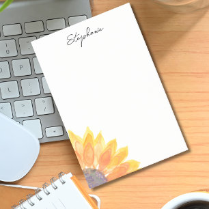 Personalized Sunflower Post-it Notes