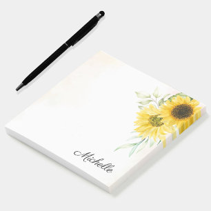 Personalized Sunflower Post-it Notes