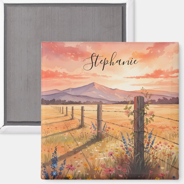 Personalized Sunset Wildflower Magnet (Creator Uploaded)