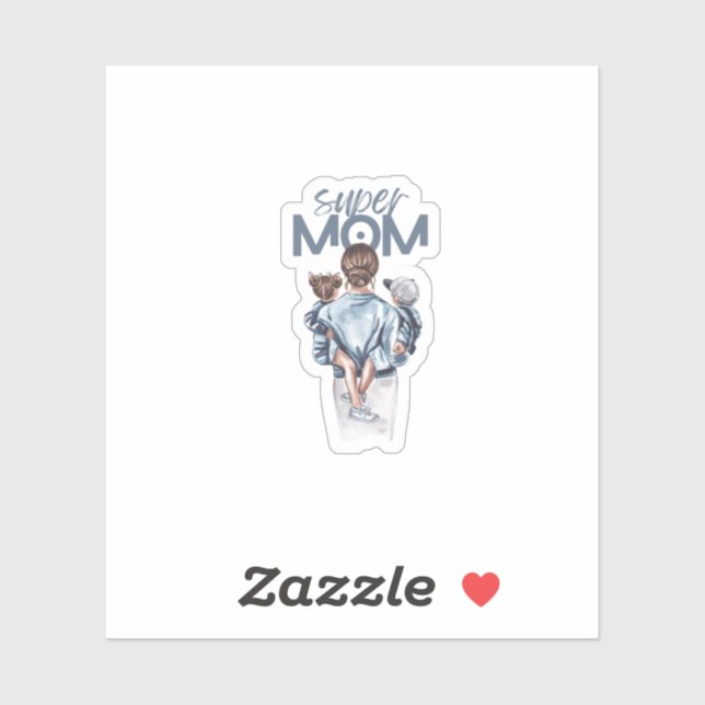 Personalized Super Mom with Son and Daughter Gift (Sheet)