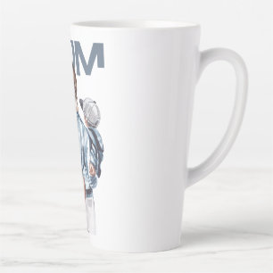 Personalized Super Mom with Son and Daughter Gift Latte Mug