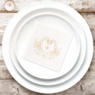 Personalized Swan Wedding Foil Napkins