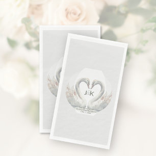 Personalized Swan Wedding Paper Napkins
