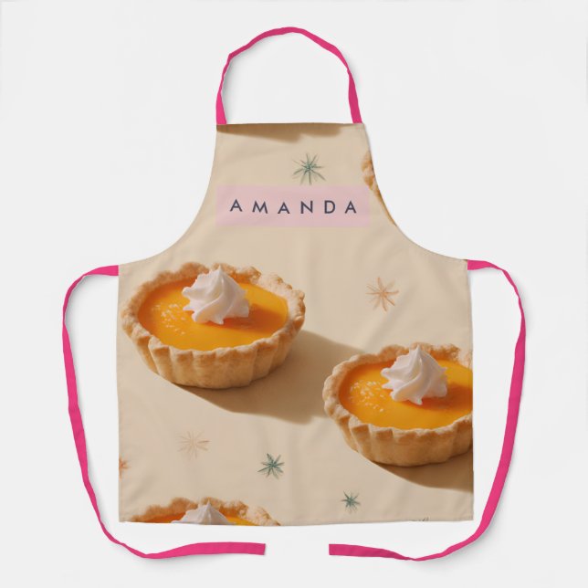 Personalized Sweet Custard Tart Pattern Apron (Front)
