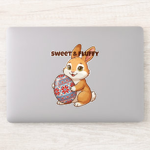 Personalized Sweet & Fluffy Bunny Vinyl Sticker
