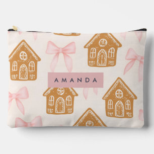 Personalized Sweet Gingerbread House Accessory Pouch