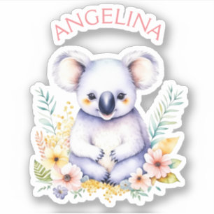 Personalized Sweet Koala Bear Baby Nursery Art