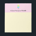 Personalized Sweet life pink yellow popsicle Notepad<br><div class="desc">Personalized colorful and fun popsicle watercolor design notepad. I painted popsicles in the summer decided a "Sweet Note" notepad can use this artwork. Enjoy!</div>