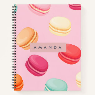Personalized Sweet Pastel Macaron Delight Notebook