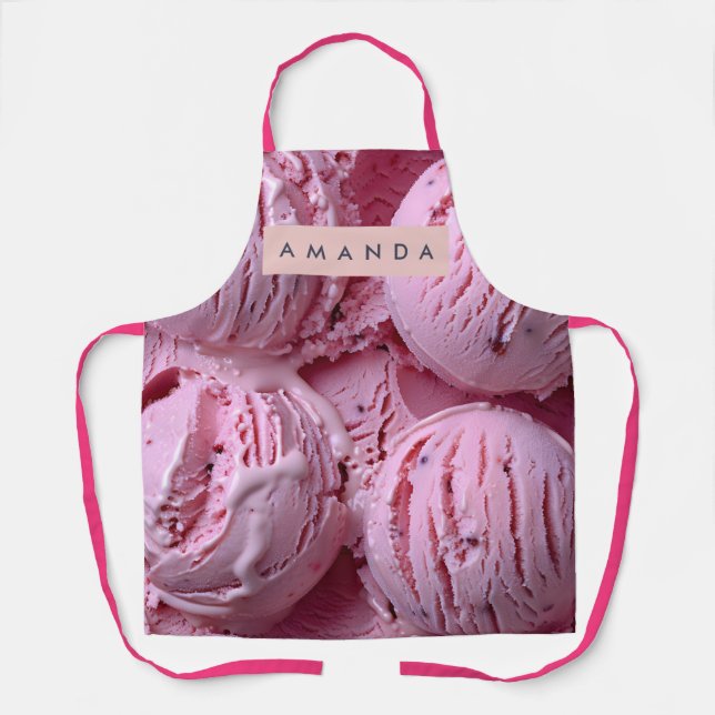 Personalized Sweet Purple Ice Cream Dream Apron (Front)
