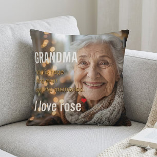 Personalized "Sweeter Memories" Grandma Photo  Cushion