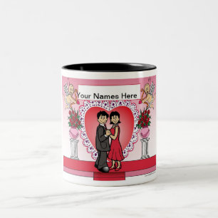 Personalized Sweethearts, Couple Two-Tone Coffee Mug
