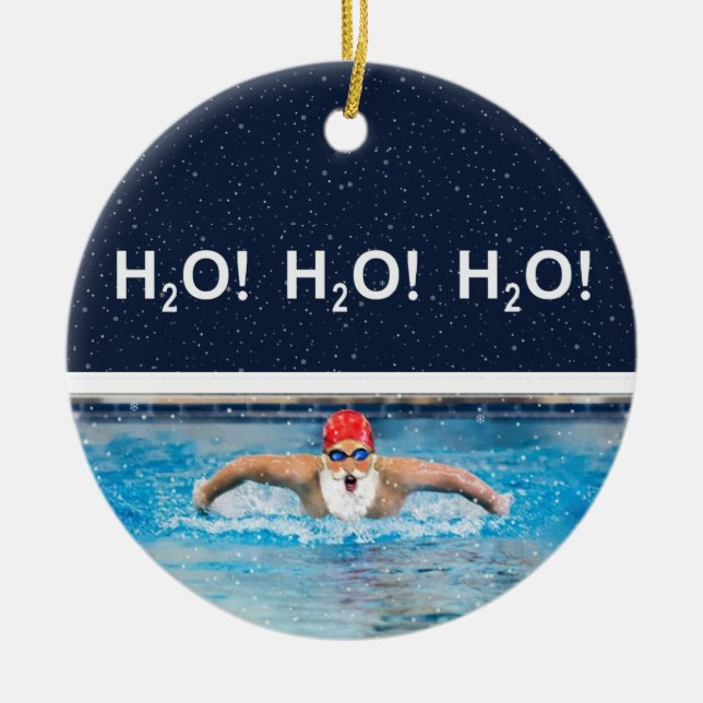 Personalized Swimming Holiday Gift Ceramic Ornamen Ceramic Ornament (Front)