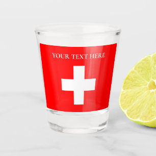 Personalized Switzerland Flag Schweiz Swiss Europe Shot Glass