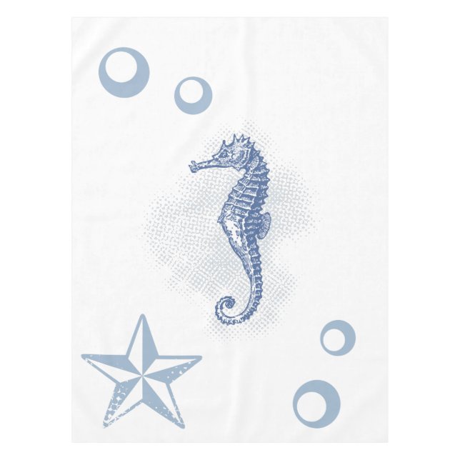 Personalized Tablecloth Seahorse Ocean Beach Water (Front)