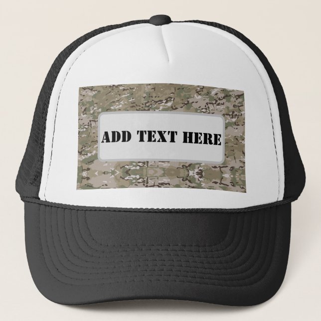 Personalized Tactical Military Camo Trucker Hat (Front)