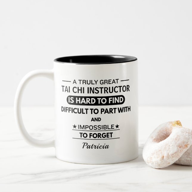 Personalized Tai Chi Instructor Two-Tone Coffee Mug (With Donut)